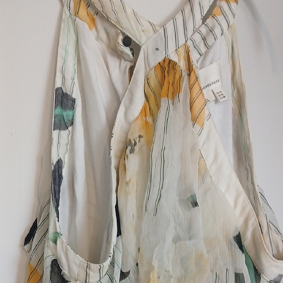 Anthropologie White and Yellow High Low Dress - Picture 2 of 10